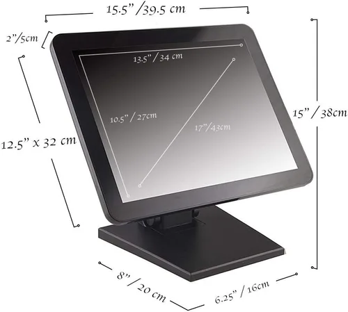 Miniatura 6 de Angel POS Monitor multi-táctil retroiluminado capacitivo LED de 17 pulgadas, pantalla táctil plana verdadera del diseño sin fisuras, VGA