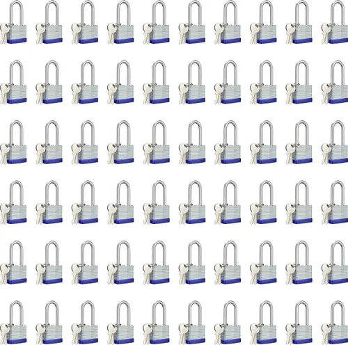 Miniatura 8 de Lock Candados para exteriores, candado laminado con llave, cuerpo ancho de 1-9/16 pulgadas, juego de candados con llaves, grillete largo