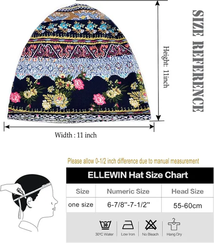 Miniatura 5 de ELLEWIN Gorro de algodón holgado hip-hop, suave, ligero, para correr, para adultos, para hombres y mujeres