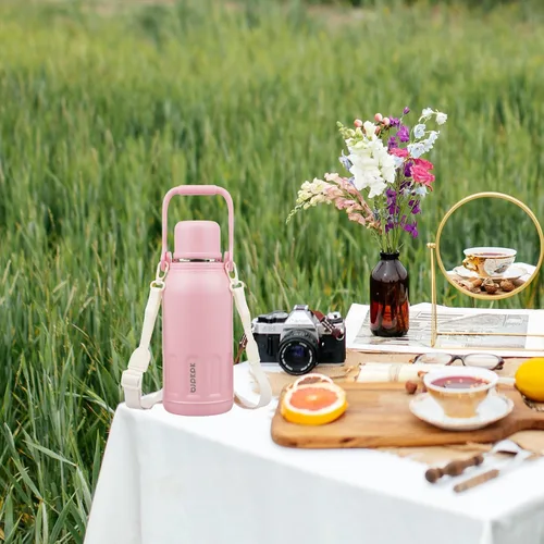 Miniatura 6 de BJPKPK - Botellas de agua termoaisladas de 27 onzas con tapa y asa de transporte, botellas de agua de acero inoxidable libres de BPA para la Verde