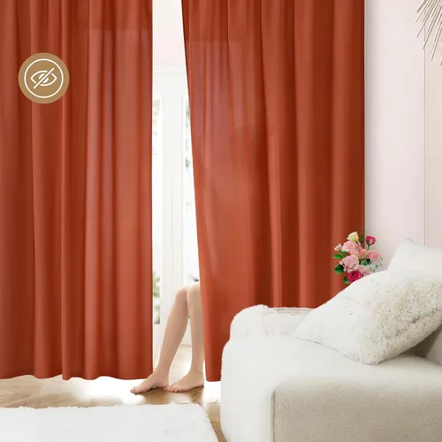 Miniatura 33 de HOMEIDEAS Cortinas Transparentes de Privacidad Blancas No Transparentes, 52 X 45 Pulgadas de Largo 2 Paneles Cortinas Transparentes Filtradoras