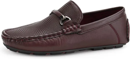 Miniatura 8 de JABASIC Mocasines Penny para niños, estilo casual, sin cordones, zapatos de vestir para niños