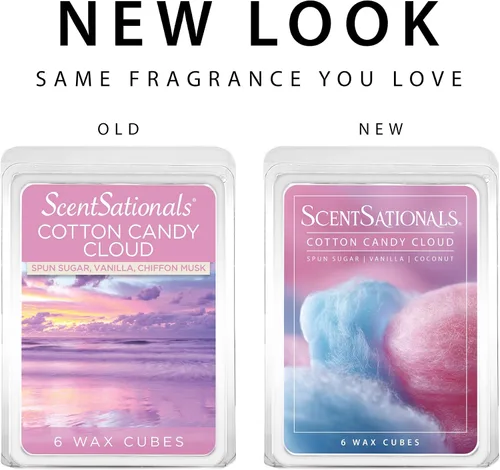 Miniatura 4 de Scentsationals Fragancia perfumada para derretir – Nube de algodón de azúcar, paquete de cubos de cera, tarta calentadora para el hogar, barra
