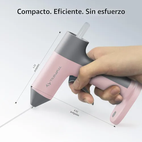 Miniatura 2 de Tilswall Pistola de pegamento caliente inalámbrica, precalentamiento rápido de 30 segundos con batería incorporada de 2 Ah, pistola de pegamento