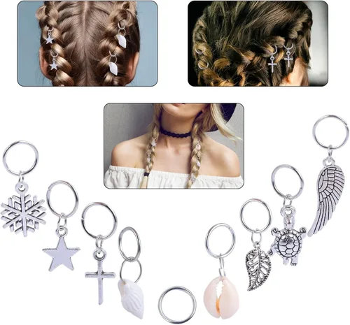 Miniatura 8 de KALLORY 100 piezas de joyería para el cabello, brazaletes trenzados, anillos para el cabello