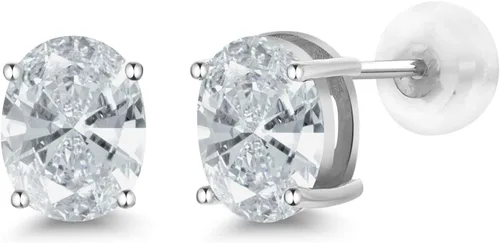 Miniatura 30 de Gem Stone King Aretes de oro de 14 quilates con piedra natal ovalada de 0.315 x 0.236 in Aretes de oro para mujer