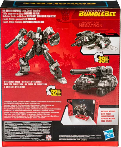 Miniatura 5 de Transformers Toys Studio Series Leader Bumblebee 109 Concept Art Megatron, figura de acción de conversión de 8.5 pulgadas, 8+