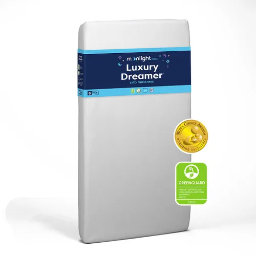 Miniatura 8 de Colchón de espuma para cuna Moonlight Slumber Little Dreamer, doble firmeza, Estándar, Blanco