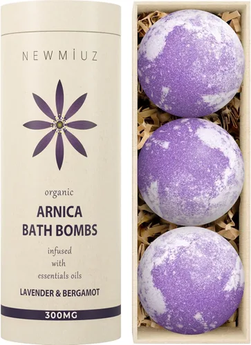 Bombas de baño de burbujas de árnica, aceites esenciales de bergamota de lavanda, lujosas bombas de baño megaespumantes para nutrición de piel seca,