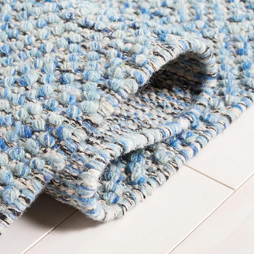 Miniatura 6 de SAFAVIEH Colección Natura - Alfombra decorativa de 2 x 3 pies, azul, lana hecha a mano, ideal para áreas de alto tráfico en entrada, sala de estar