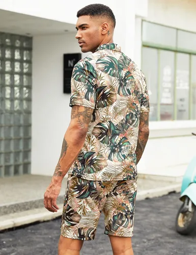 Miniatura 3 de Daupanzees Conjunto de camisa de 2 piezas para hombre, conjunto casual de manga corta para verano