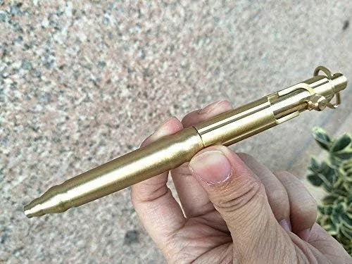 Miniatura 5 de Bolígrafo de bolsillo EDC de latón macizo con llavero