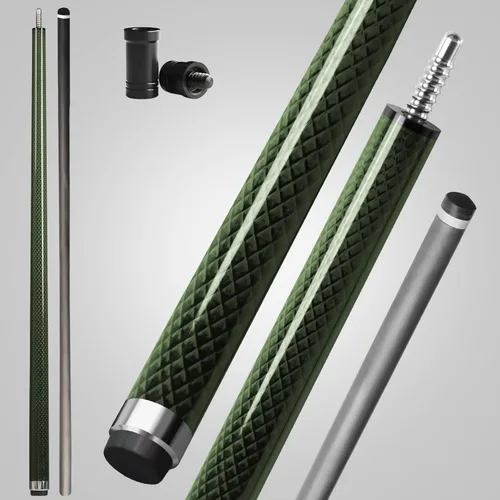Miniatura 13 de Taco de piscina de fibra de carbono, eje de fibra de carbono premium, palos de billar Pro Taper con punta multicapa, agarre sin envoltura, junta