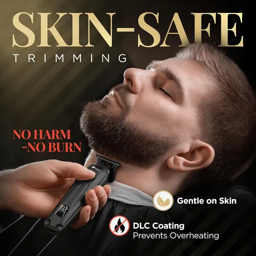 Miniatura 7 de Fagaci Recortadora profesional sin huecos para hombres, recortadora de barba inalámbrica de nitidez 5 veces más larga para hombres, forros en T