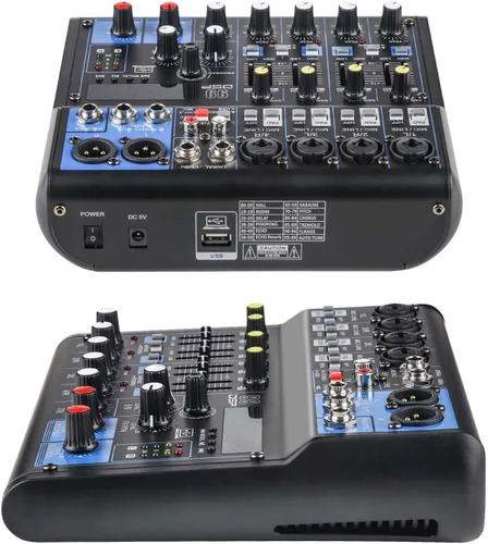 Miniatura 7 de Dj Mixers - Mezclador de audio de 8 canales con Bluetooth, interfaz de audio USB con grabación de tarjeta de sonido y 48 V Phantom Power Sounds