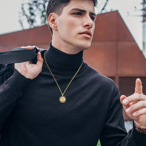 Miniatura 187 de Collar con colgante de plata de ley 925 con medalla de San Patrón, joyería religiosa para hombres y mujeres, con cadena de acero inoxidable 316L