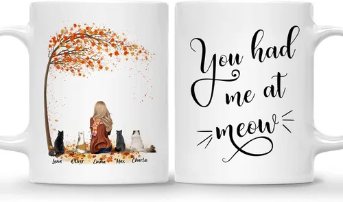 Miniatura 23 de Gossby Taza personalizada con texto en inglés "Being a Cat Mom", regalo personalizado para mujeres con diseño, nombre, raza de gato, cumpleaños, día
