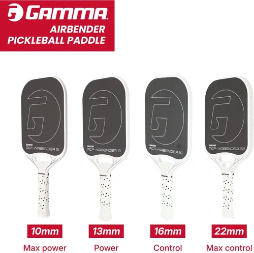 Miniatura 6 de GAMMA RCF Airbender - Paleta de pickleball, fibra de carbono cruda, sistema de peso de mango personalizable y garganta abierta aerodinámica