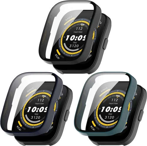 Miniatura 9 de BabyValley Protector de pantalla de 3 piezas compatible con Amazfit Bip 5 Smartwatch Accessories Covers Resistente a los arañazos Funda protectora