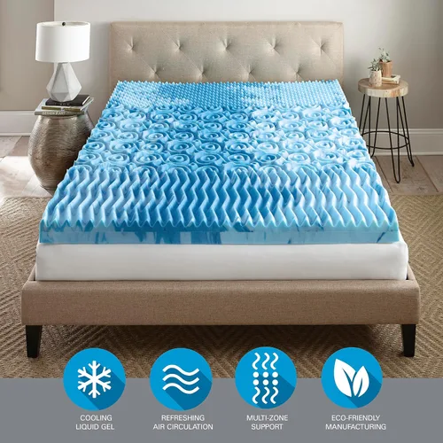 Miniatura 3 de Cubrecolchón de espuma viscoelástica de gel Lux de tamaño individual de 3 pulgadas: comodidad de contorno, zonas de alivio de presión, infusión