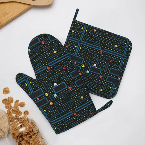 Miniatura 34 de Ohio State - Juego de manoplas de horno y soportes para ollas, resistentes al calor, antideslizantes, de silicona, con guantes de horno y Gris