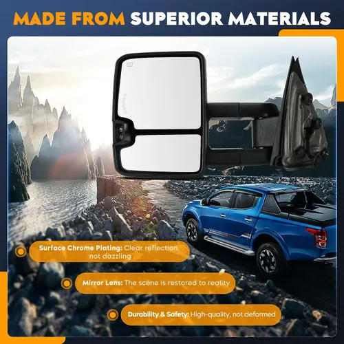Miniatura 8 de Espejos de remolque cromados para Chevy GMC 2014-2018 Silverado 1500 Sierra 1500 2500 3500 HD, 2015-18 Silverado 2500 3500 HD, con calefacción