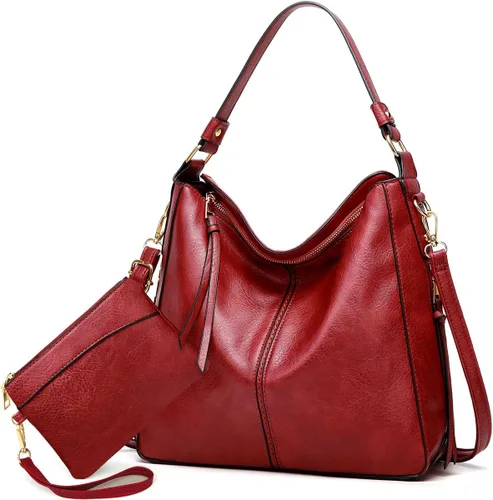 Bolso de mano grande de diseño moderno para mujer, bolso cruzado de cuero suave, bolso y cartera, color negro y marrón