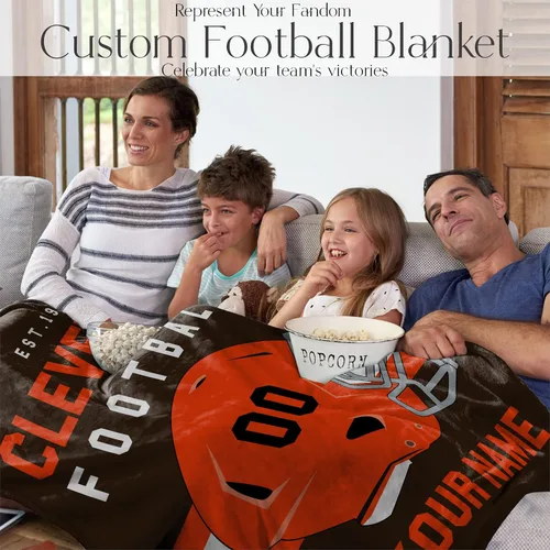 Miniatura 111 de Manta personalizada para fanáticos del fútbol americano – Se envía al día siguiente – Hecha en Estados Unidos – Manta de vellón personalizada