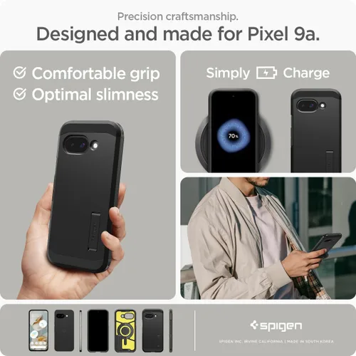 Miniatura 7 de Spigen Funda para Pixel 9a, Tough Armor (Ai) MagFit (2025) [Compatible con accesorios MagSafe] - Negro