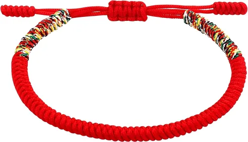 Miniatura 19 de Pulseras tibetanas hechas a mano con cuerda roja para él y ella, pulsera de la amistad, pulsera de la amistad, hilo negro y rojo para protección