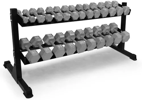 Miniatura 9 de WF Athletic Supply Juego de mancuernas de hierro fundido, juego de mancuernas hexagonales sólidas, color gris, entrenamiento de fuerza, pesas libres