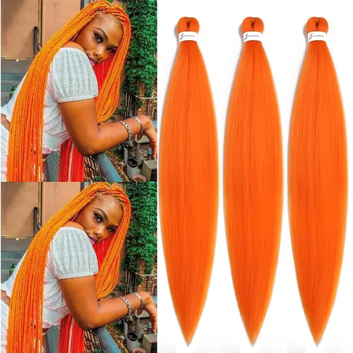 Miniatura 18 de Xiaofeng Extensiones de cabello trenzado coloridas Ombre de 61 cm, 3 unidades, trenzas Jumbo de alta temperatura para trenzas en zigzag y trenzas