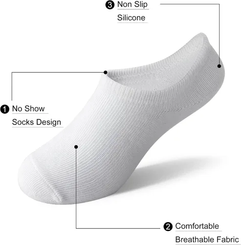 Miniatura 2 de Tenpluszero 12 pares de calcetines antideslizantes de algodón de corte bajo para niños y niñas, de 2 a 12 años