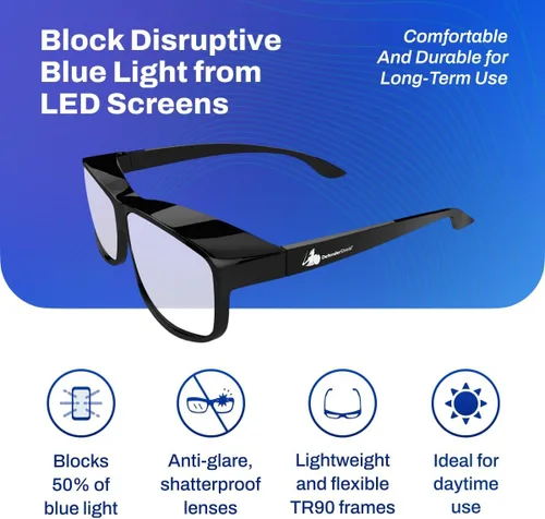 Miniatura 3 de DefenderShield Premium Fit-Over Blue Light Blocking Glasses - Superior Blocking from Gaming PC & Cell Phone Screen Glare.