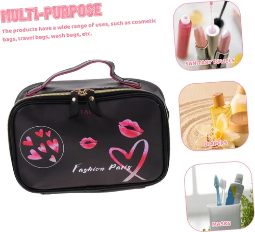 Miniatura 5 de MERRYHAPY 1 bolsa de aseo de maquillaje, organizador de almacenamiento de joyas, organizador de maquillaje, bolsa con cierre de cremallera
