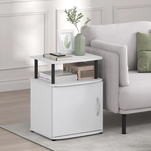 Miniatura 13 de Furinno Jaya - Mesita de noche con puerta, color ámbar y negro