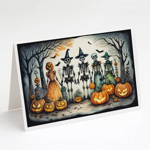 Miniatura 12 de Caroline's Treasures DAC2223GCA7P - Tarjetas de felicitación y sobres de Halloween espeluznantes de gato negro, paquete de 8 tarjetas en blanco