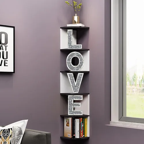 Miniatura 4 de ZOLAPI 4 piezas Letras Independientes Love.Glam Letras de Diamante de Cristal.Espejo de Vidrio Plateado Decoración del Hogar para Pared, Chimenea