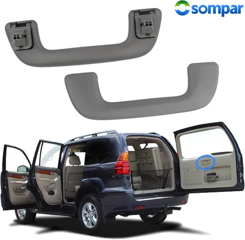 Miniatura 3 de Osompar Manija de asistencia para puerta trasera interior con enchufe de clip (gris claro) compatible con Lexus GX470 2003 2004 2005 2006 2007 2008