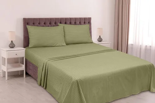 Miniatura 73 de ROYALE LINENS Juego de sábanas Cal King de 4 piezas, ropa de cama de microfibra suave cepillada de 1800 hilos, 1 sábana bajera, 1 sábana encimera, 2