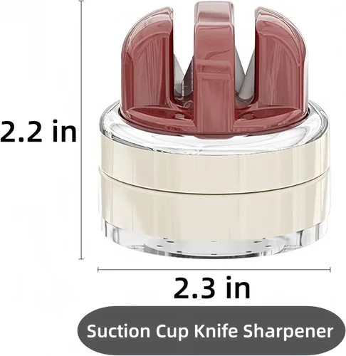 Miniatura 5 de Afilador de cuchillos de cocina con base de succión para manos libres, afiladores de cuchillos de bolsillo compactos, herramienta profesional todo