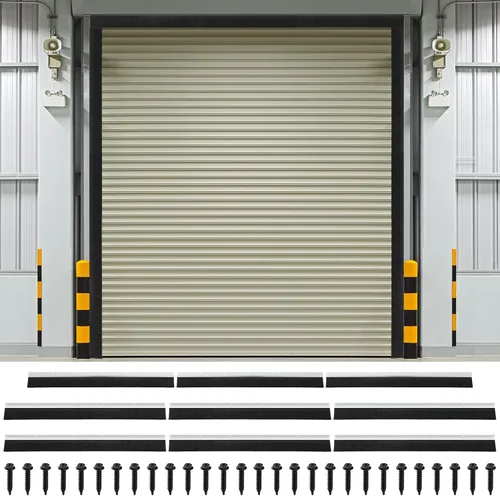 Miniatura 18 de DoubleFill Kit de sello de cepillo para puerta de garaje de 8 x 8 pies, sello de puerta enrollable de 2 pulgadas con riel de aluminio, cepillo