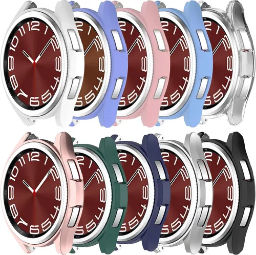 Miniatura 6 de Compatible con Samsung Galaxy Watch 6 Classic 1.772 pulgadas (1.850 in), carcasa rígida de policarbonato resistente a los impactos, a prueba de Negro