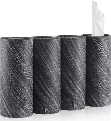 Miniatura 7 de SINGARO Portapañuelos para Coche, Paquete de 4 Portavasos para Pañuelos Faciales con Bolsa de Pañuelos de Viaje, Caja de Pañuelos para Coche