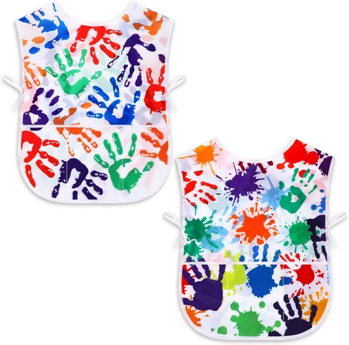 2 delantales de pintura para niños, delantales para pintar, impermeables para niños, delantal artístico para pintar