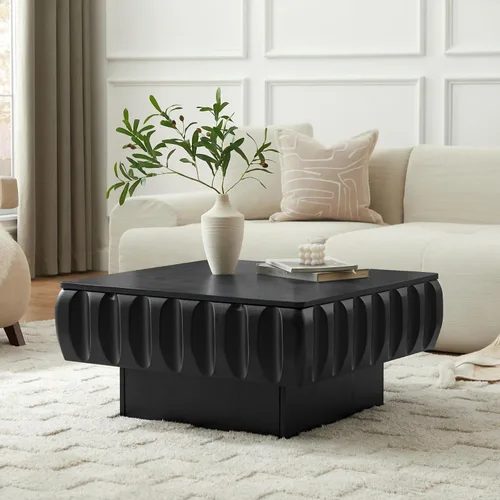 Miniatura 4 de Mesa de Centro con Tapa Elevable Mesas de Centro Cuadradas para Muebles de Sala de Estar Acanalada Pequeña con Gran Centro de Almacenamiento Oculto