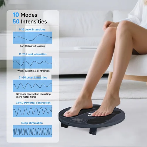 Miniatura 5 de Aprobación de la FDA - Estimulador muscular electrónico para masaje de piernas y pies con neuropatía, masajeador de pies EMS para alivio del dolor