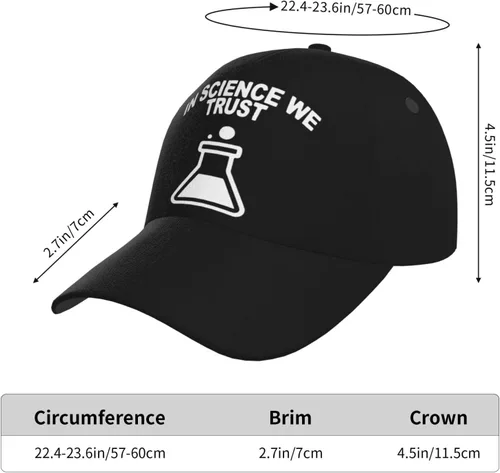 Miniatura 8 de in Science We Trust Baseball Caps Adjustable Trendy Curved Brim Baseball Hat for Men Women
