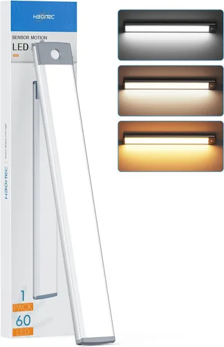 Miniatura 8 de HIBOITEC Luces para Debajo del Gabinete - Sensor de Movimiento, 3 Temperaturas de Color, Luces Nocturnas Inalámbricas Recargables, Regulables