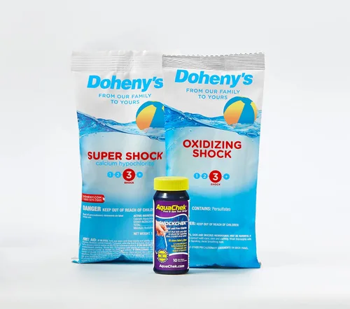 Doheny's Inground Pools - Paquete de choque de grado profesional | Agrupa tu impacto y ahorra | Los kits incluyen tiras de prueba Doheny's Super
